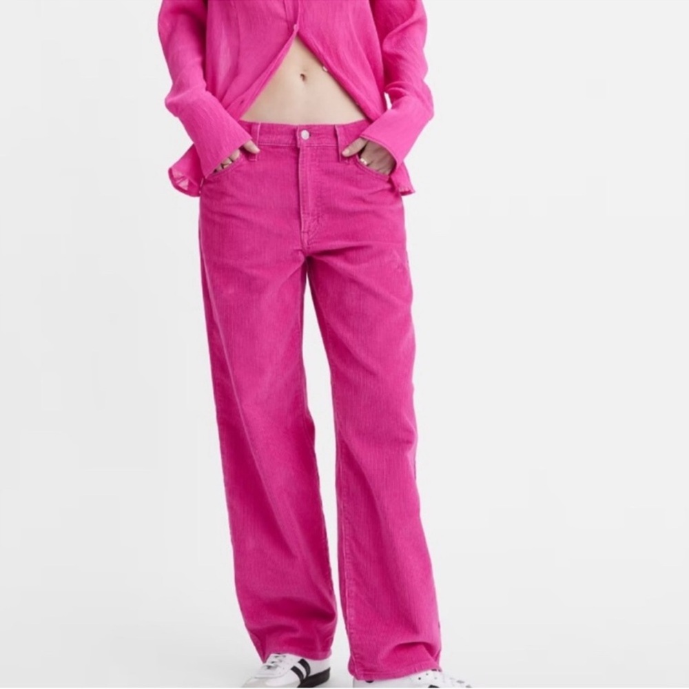 Levi’s Baggy Dad Corduroy Pants in Rose Violet Pink Size 27